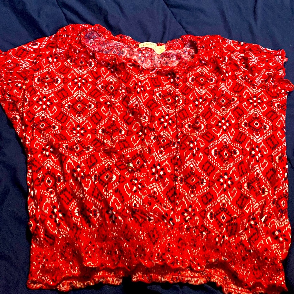 Red pattered shirt